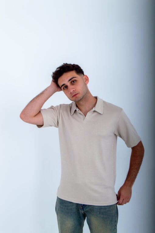 Waffle-textured polo T-Shirt - Image 4