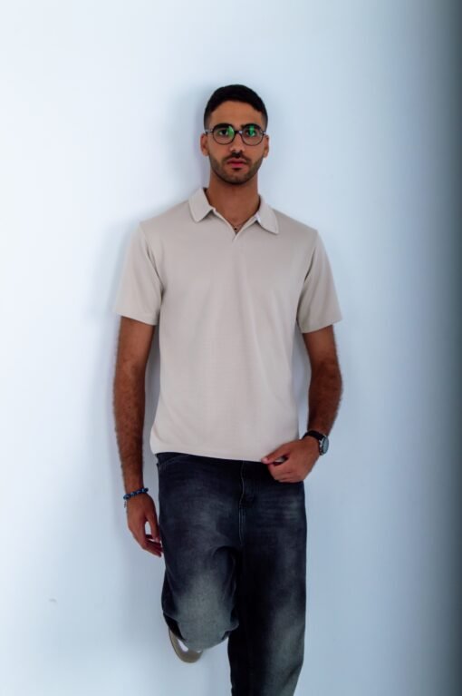 Waffle-textured polo T-Shirt - Image 3